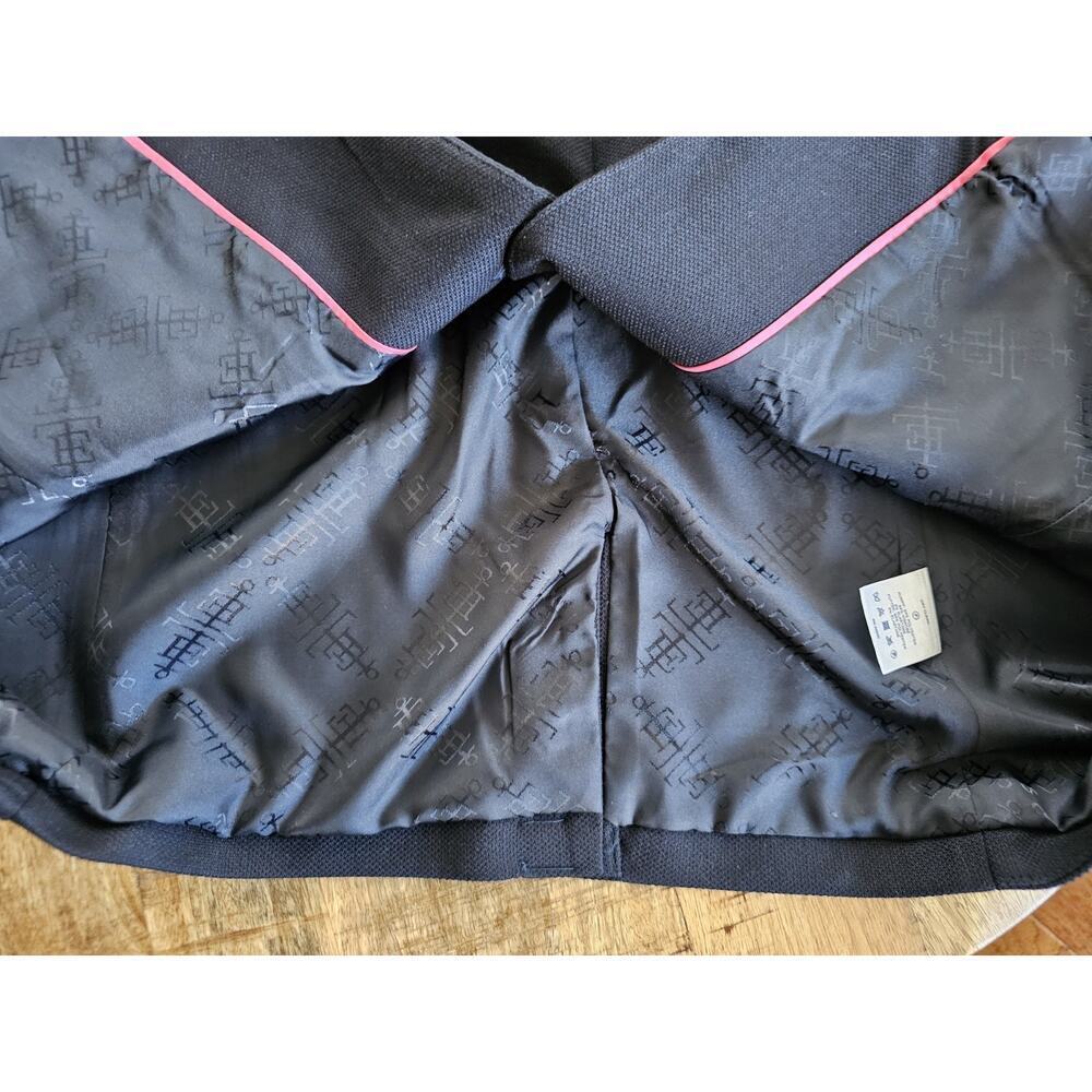 Lands' End Navy Blue Two Button Ponte Blazer Size 16 Career‎ Preppy Nautical - Picture 7 of 8